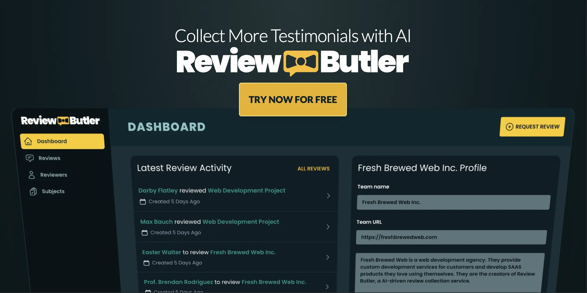 Review Butler - Collect Testimonials with AI